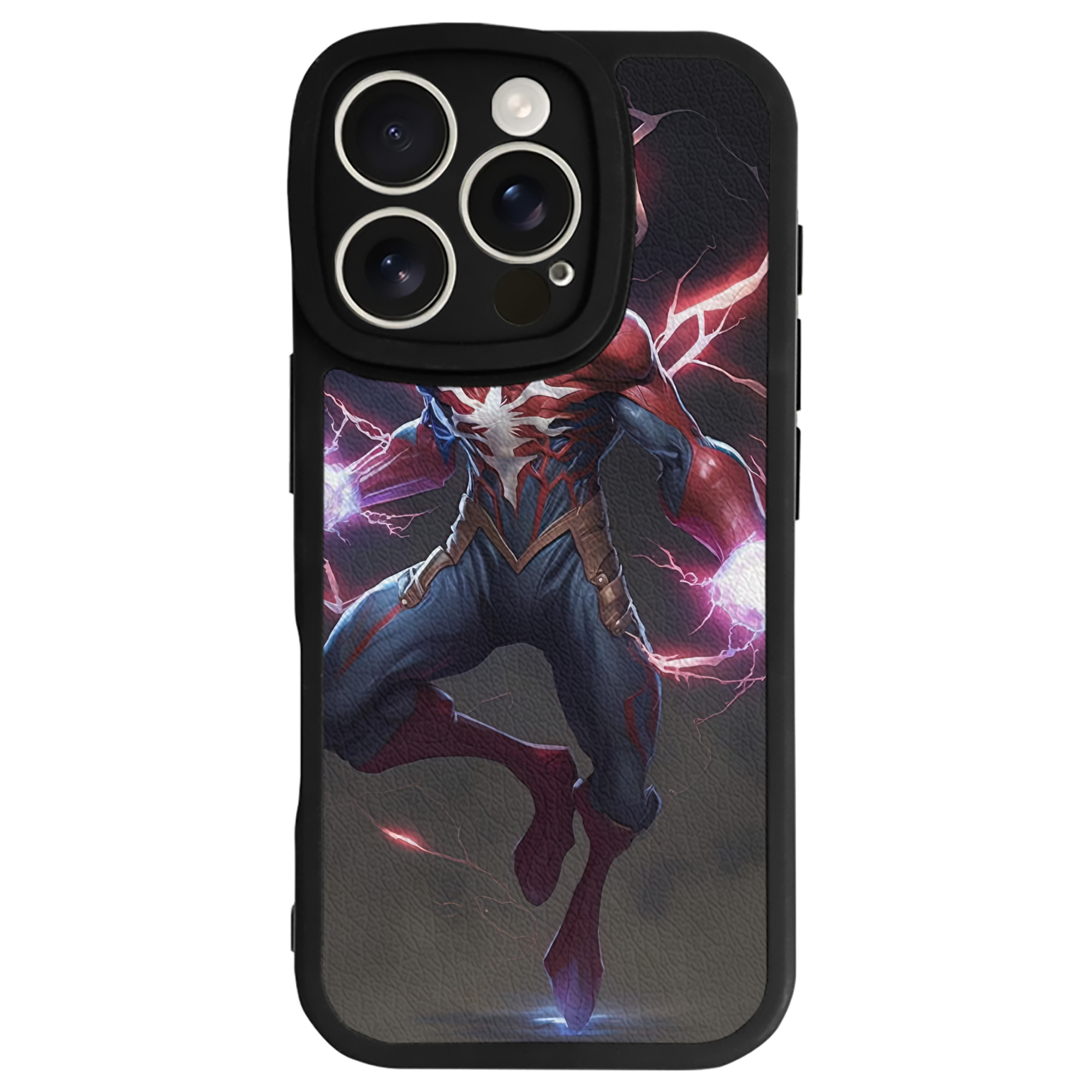 Spider Man スパイダーマン 【iPhone 16シリーズ対応】シリコンスマホケース（レザー調） 材質：シリコン